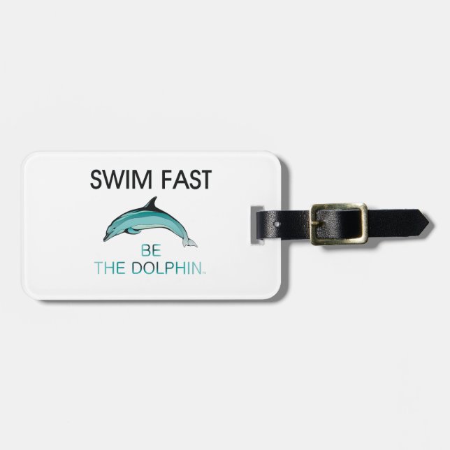 SPITZENSchwimmen-Delphin fasten Gepäckanhänger (Vorderseite horizontal)