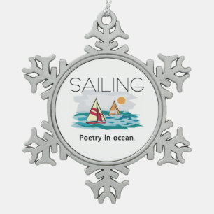SPITZENsegeln-Poesie Schneeflocken Zinn-Ornament