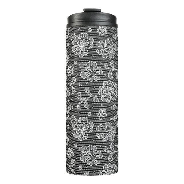 Spitzenstoffmuster 1 thermosbecher (Vorderseite)
