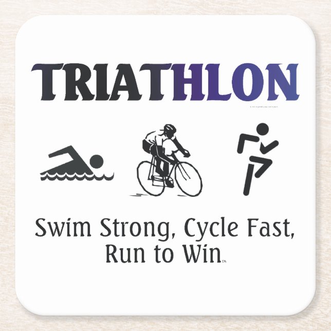 SPITZENTriathlon Rechteckiger Pappuntersetzer (Vorderseite)