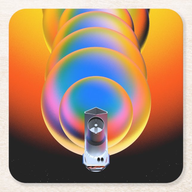 Spitzer Space Telescope Poster. Rechteckiger Pappuntersetzer (Vorderseite)