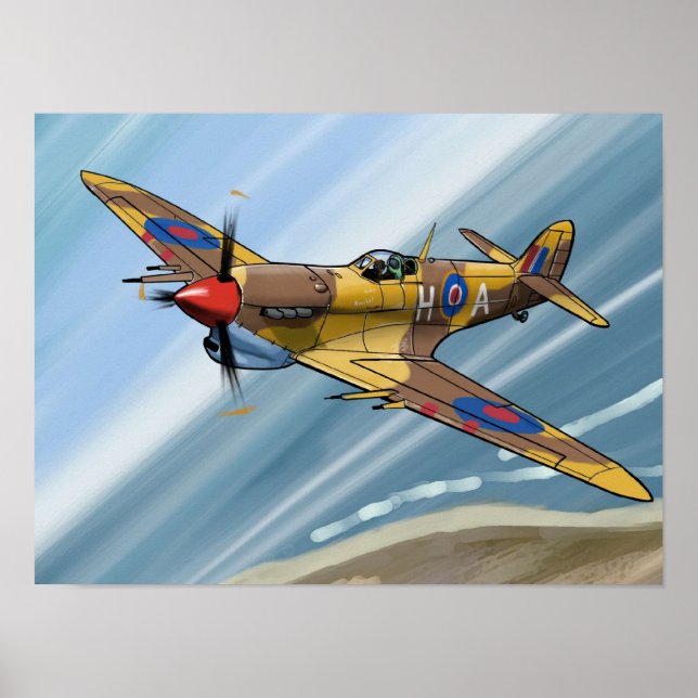 Spitzfeuer über Malta Poster (Vorne)