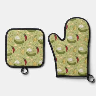 Spitzfleckente Kartoffelchips Ofenhandschuh & Topflappen-Set