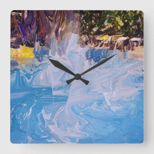 Splash 3 quadratische wanduhr