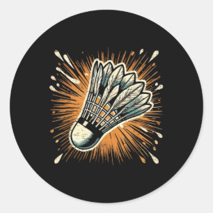 Splash Art Badminton Shuttle Runder Aufkleber