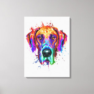 Splash Art Great Dane Puppy Lover Geschenke Leinwanddruck