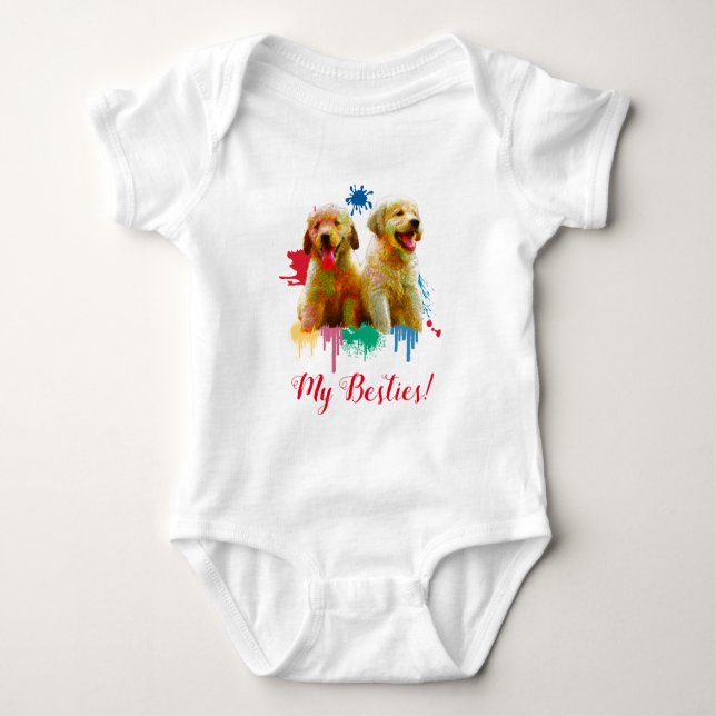 Splash Art Niedlich Labrador Puppy Dodge Baby Body Strampler (Vorderseite)