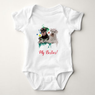 Splash Art Niedlich Schnauzer Dog Baby Bodysuit Baby Strampler