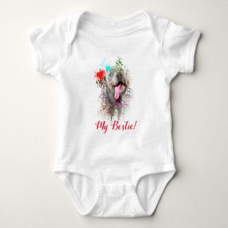 Splash Art Niedlich Weimaraner Dog Baby Bodysuit Strampler