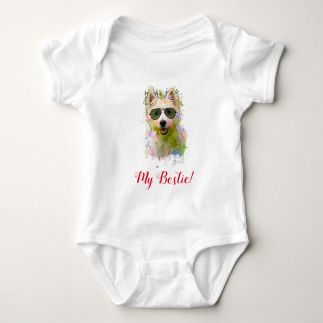 Splash Art Niedlich Westie Dog Baby Bodysuit Baby Strampler (Vorderseite)