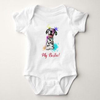 Splash Art Niedlicher Dalmatiner Dog Baby Bodysuit Strampler