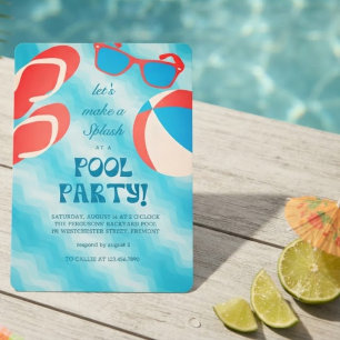 Splash & Chill Summer Pool Party Einladung