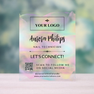 Splash Deine Logos und QR Social Media Acrylschild
