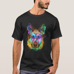 Splash Deutscher Schäferhund Gsd T-Shirt