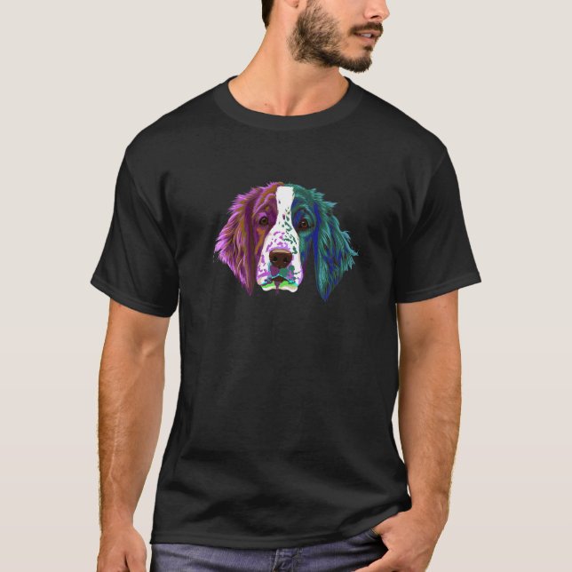 Splash Dog Welsh Springer Spaniel T-Shirt (Vorderseite)