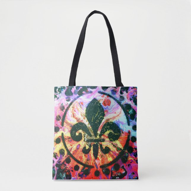 Splash Fleur-de-lis Shopping Tasche (Vorderseite)