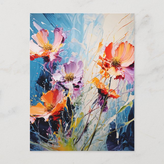 Splash floral art postkarte (Vorderseite)
