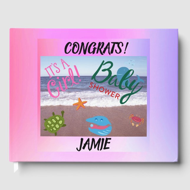 Splash for Joy: Baby Girl Shower Celebration Pink Gästebuch (Vorderseite)