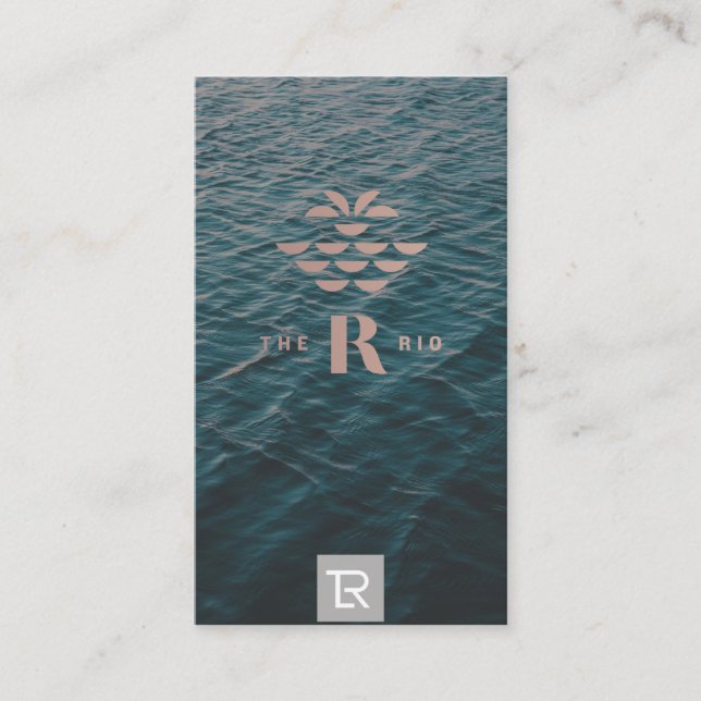 Splash Image Water Logo Visitenkarte für Navy (Vorderseite)