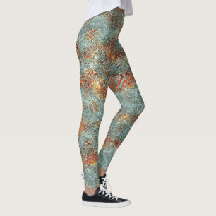 Splash matte Metall schmolzen auf lebendig orange  Leggings