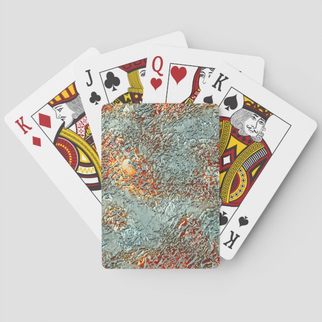 Splash matte Metall schmolzen auf lebendig orange  Spielkarten (Rückseite)