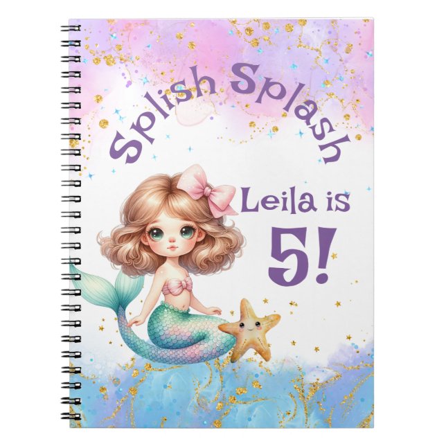 Splash Mermaid Party Birthday Memory Book Notizblock (Vorderseite)