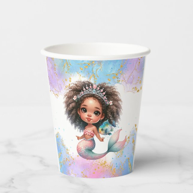 Splash Mermaid Party Schlicht Paper Cups Pappbecher (Vorderseite)