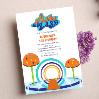 Splash Pad Birthday Einladung
