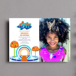Splash Pad Birthday Foto Einladung