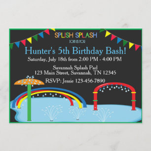 Splash Pad Birthday Ingnition Einladung