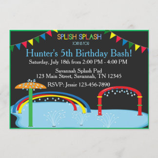 Splash Pad Birthday Ingnition Einladung