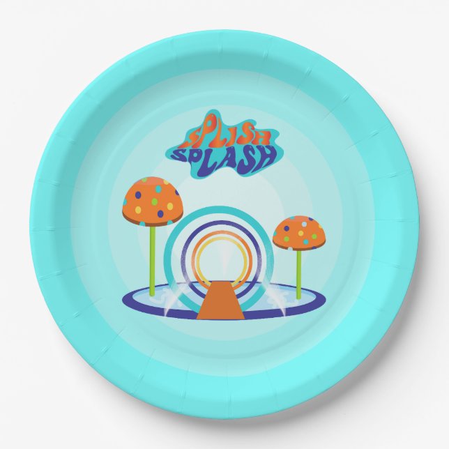 Splash Pad Birthday Pappteller (Vorderseite)