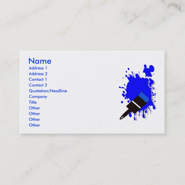 Splash Paint Business Card Visitenkarte (Vorderseite)