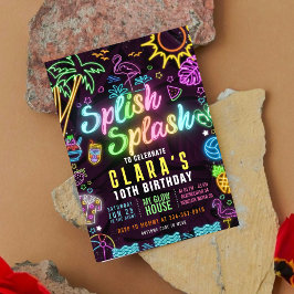 Splash Party glänzen Party bearbeitbare Einladung