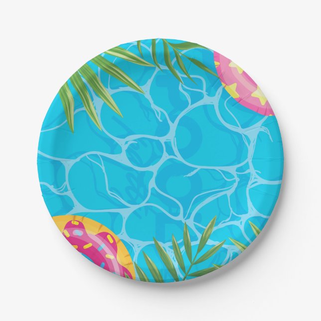 Splash Pool Party Sommerschwimmen Wasser Geburtsta Pappteller (Vorderseite)
