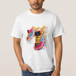 Splash Sneakers: Vibrant Streetwear T - Shirt