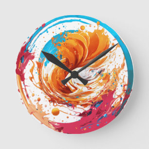 Splash Swirl - Abstrakte moderne Wall Clock Runde Wanduhr