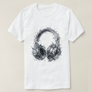 Splash Water Kopfhörer Fluid Audio Musik Kunst T-Shirt