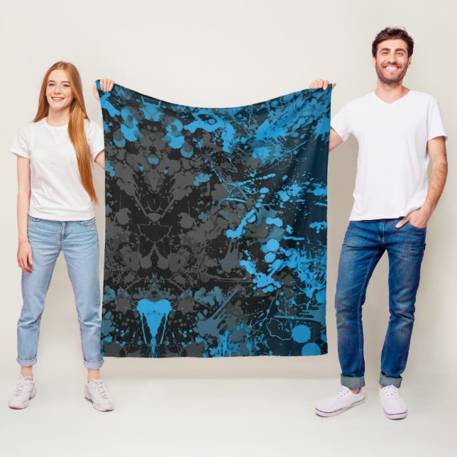 Splashes, Linien und pulsierendes Chaos Fleecedecke (Beispiel)