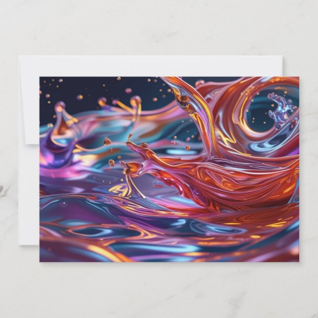 Splashing Color Liquids Dankeskarte (Vorderseite)