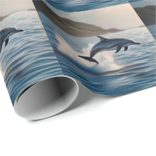 Splashing Leaping Dolphin: Ein Tanz der Freude im Geschenkpapier