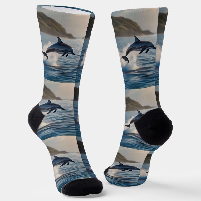 Splashing Leaping Dolphin: Ein Tanz der Freude im  Socken (Gewinkelt)