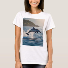 Splashing Leaping Dolphin: Ein Tanz der Freude im  T-Shirt
