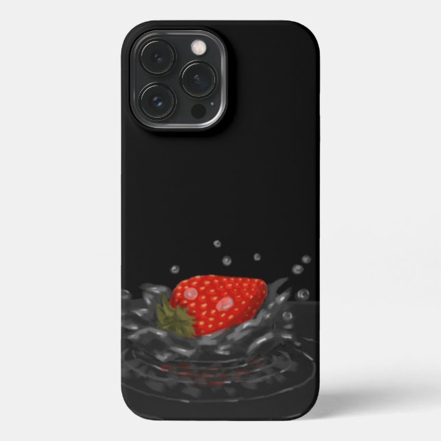 Splashing strawberry iPhone 13 pro max hülle (Rückseite)
