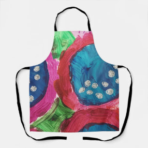Splashs von Blue und Magenta Abstrakt Print Schürz Schürze