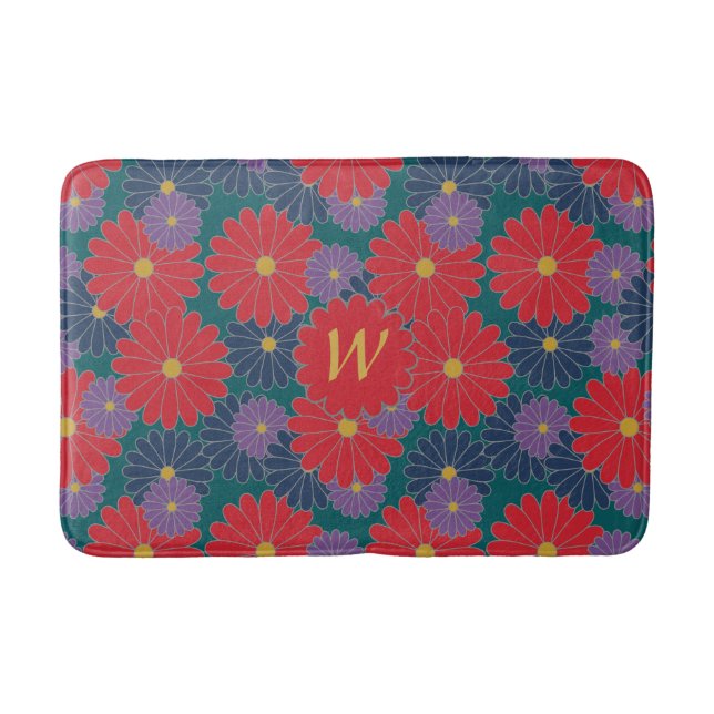 Splashy Fall Floral Bath Mat Badematte (Vorderseite)