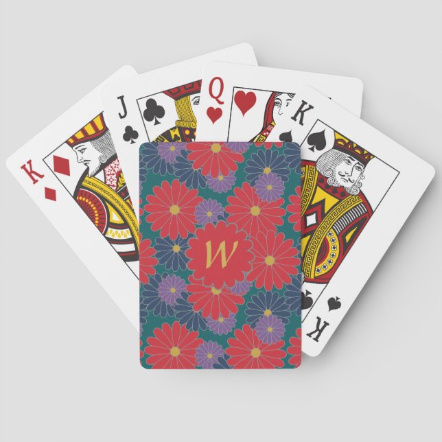 Splashy Fall Floral Classic Spielkarten (Rückseite)