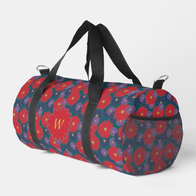 Splashy Fall Floral Duffle Bag (Rechte Ecke)