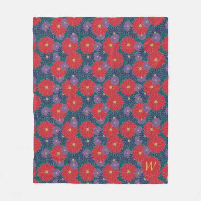 Splashy Fall Floral Fleece Blanket (Vorderseite)