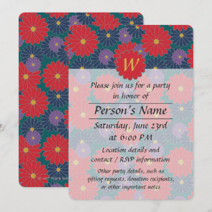Splashy Fall Floral Party Einladung